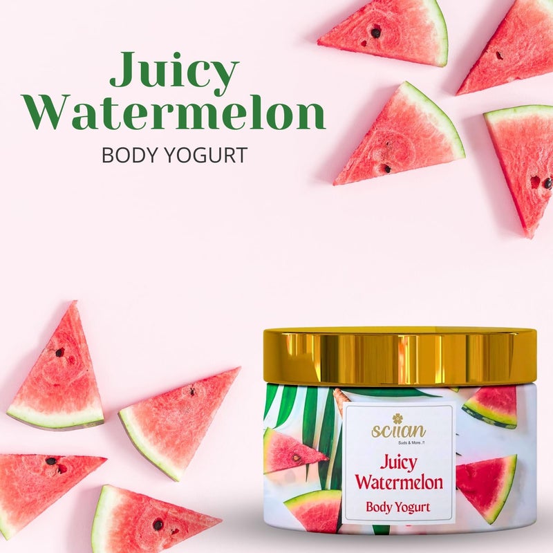 SCIIAN Body Yogurt-Watermelon (200ml) | Body Yogurt for Women & Men | Oil Free Moisturizer | Body Butter for Deep Hydration & Nourish Skin with Vitamin E | Body Cream for 48hrs Moisturization - Image 2