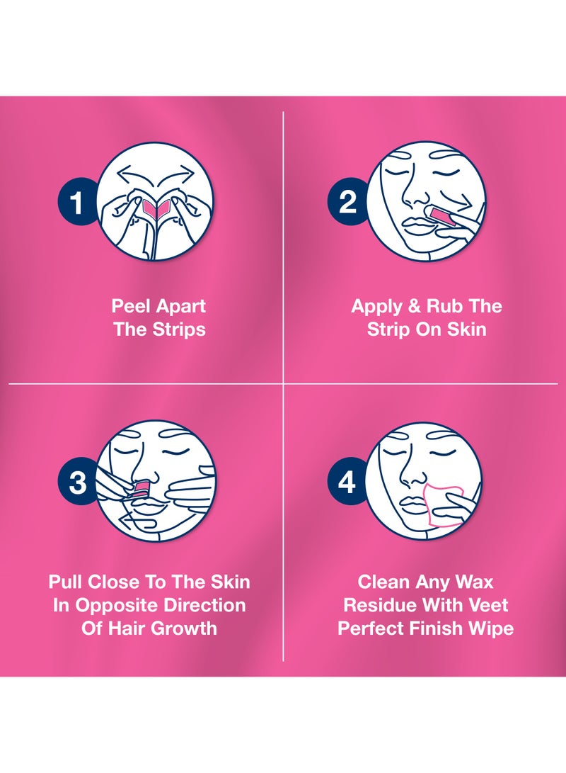 Veet شرائح شمع إزالة الشعر للوجه النقي للبشرة الحساسة - Image 4