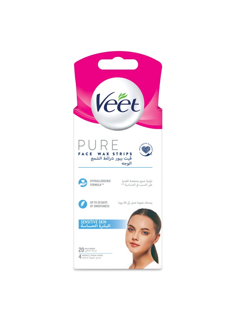 Veet شرائح شمع إزالة الشعر للوجه النقي للبشرة الحساسة - Image 1
