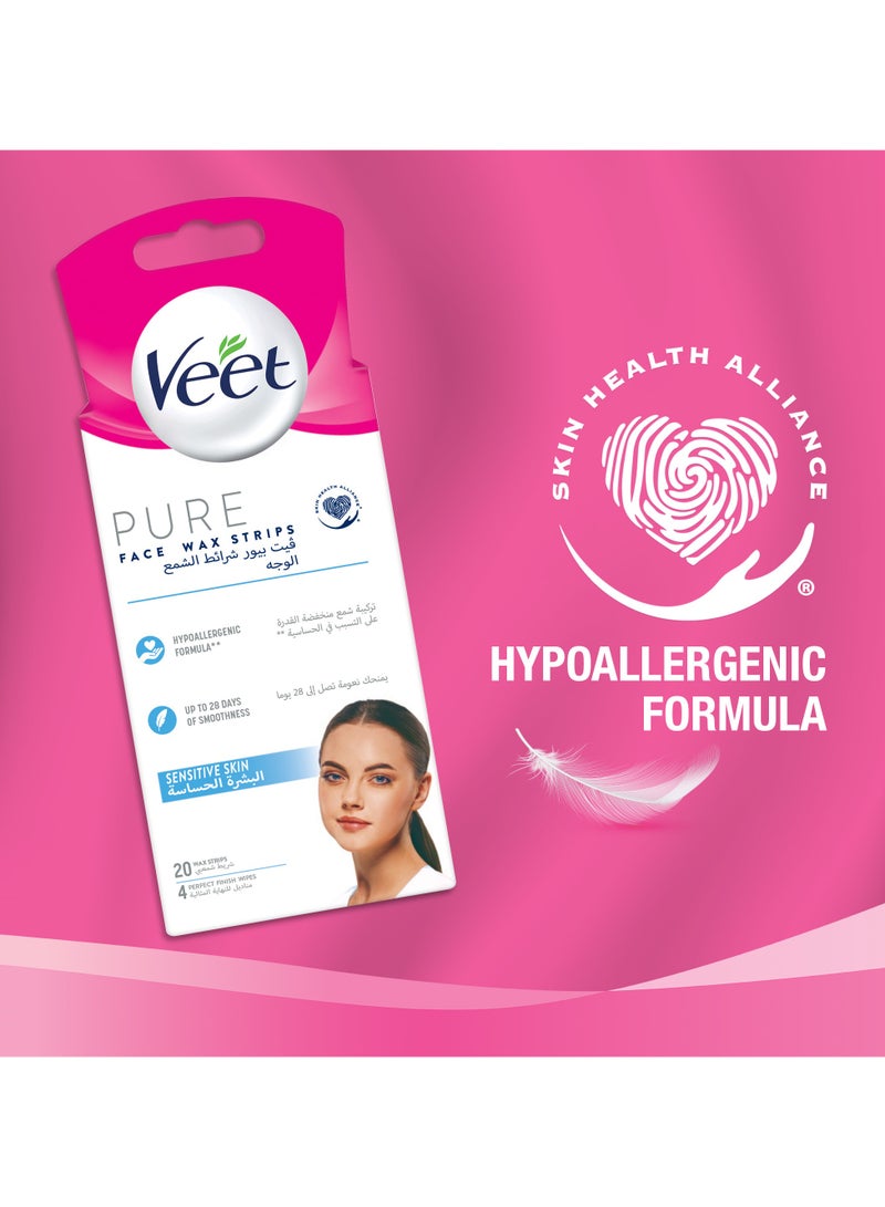 Veet شرائح شمع إزالة الشعر للوجه النقي للبشرة الحساسة - Image 2