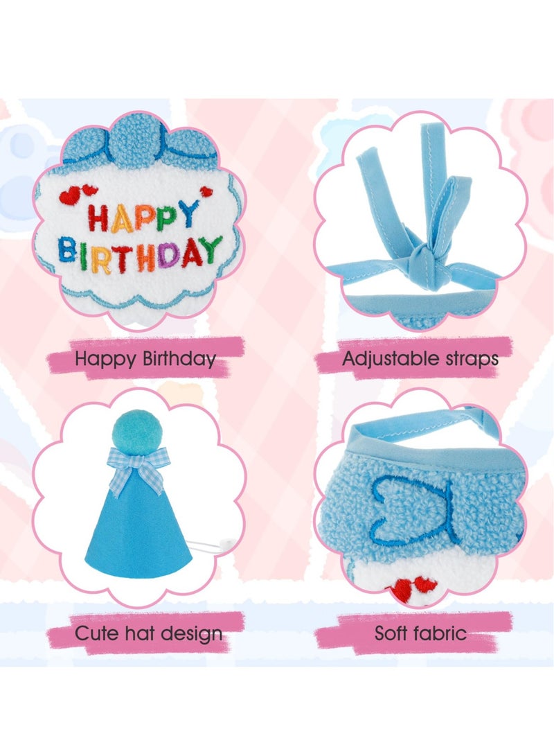 Excefore 2 PCS Pet Dog Cat Birthday Hat Scarf Set, Pet Costumes Headwear Accessories, Pet Birthday Party Supplies,Suitable for Girls Boys Pet Cat Dog (Blue) - Image 4