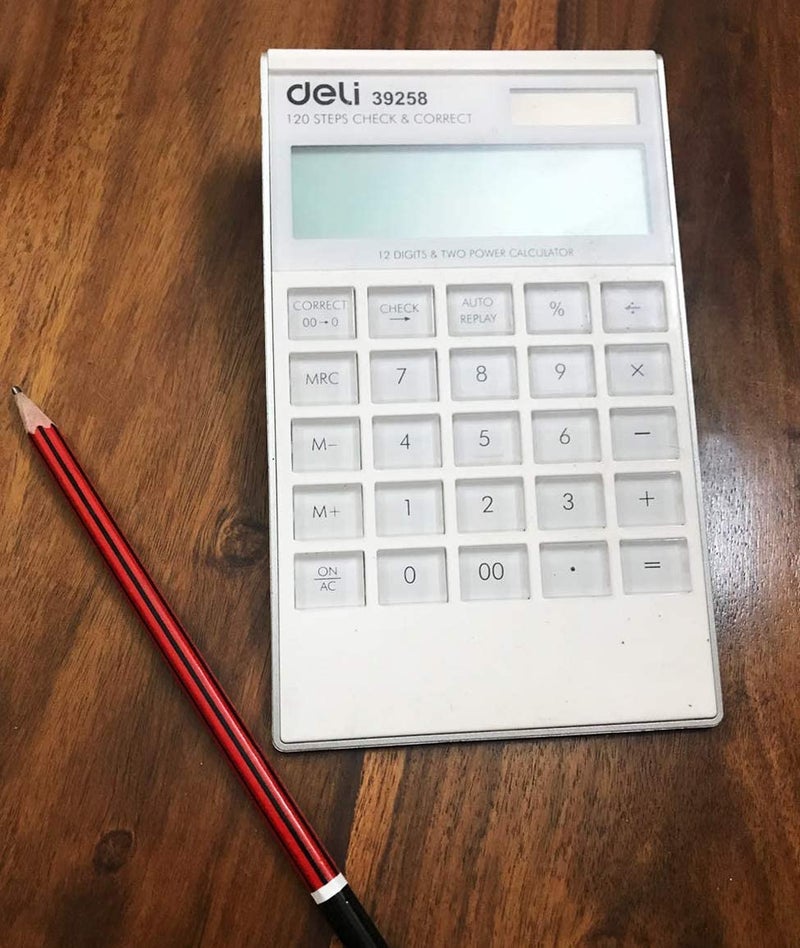 Deli حاسبة مالية كبيرة الحجم 12 رقم W39258 مع 120 خطوة للتحقق وخيار التصحيح التلقائي | أبيض - Image 4