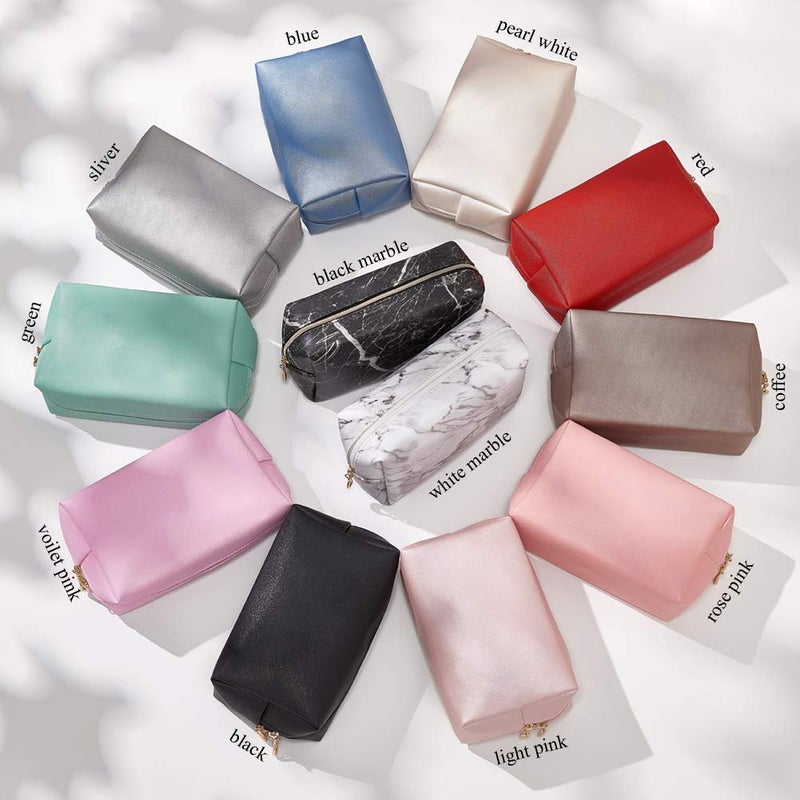 Sohynca Pu Leather Cosmetic Bag For Women Minimalism Makeup Bag For Daily Use Portable Storage Purse Small Neat Cosmetic Pouch Water-Resistant Toiletry Bag For Travel (Green) - Image 3