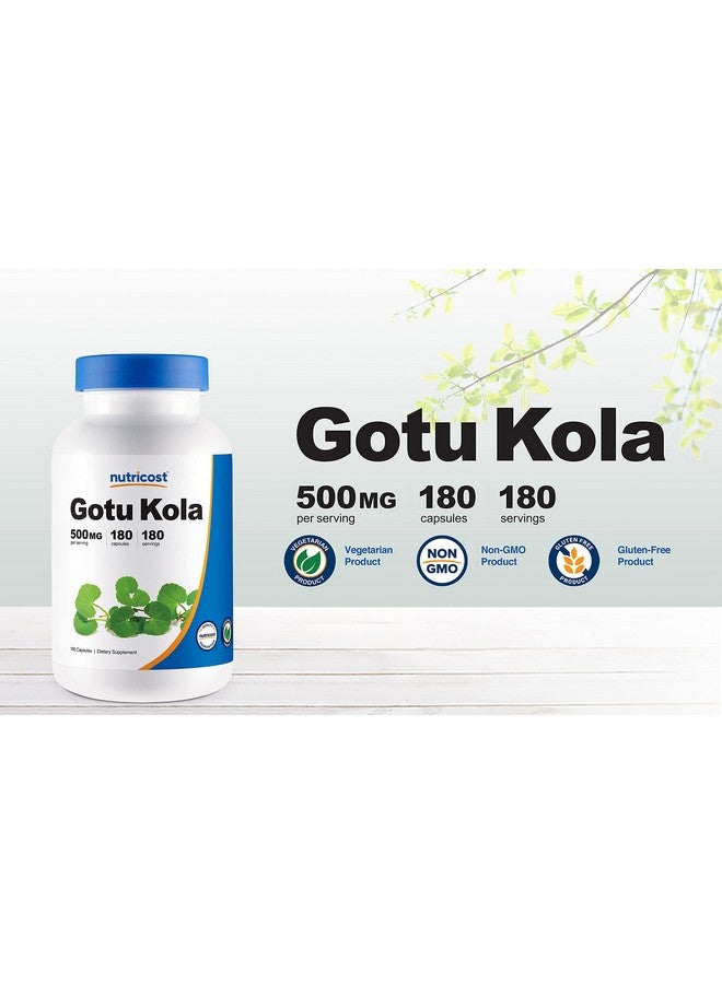 Nutricost Gotu Kola 500 MG, 180 Capsules - Vegetarian Capsules, Gluten Free, Non-GMO - Image 4