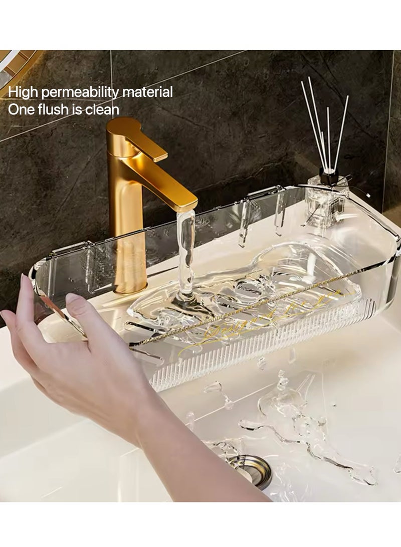 مجموعة من قطعتين لتنظيم الحمام، حامل تخزين أكريليك، صندوق تخزين مستحضرات التجميل، حامل تخزين الحمام - Image 5