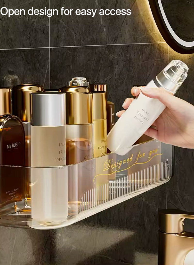 مجموعة من قطعتين لتنظيم الحمام، حامل تخزين أكريليك، صندوق تخزين مستحضرات التجميل، حامل تخزين الحمام - Image 3