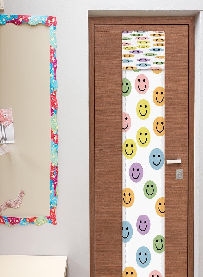 FuWeave 2 Pcs Classroom Door Window Cover Curtains Blackout Lockdown Shades for Doors Window Room Covering Darkening Blackout Roller Drapes for Teacher Office Nursery Decor 8 x 36 Inch (Smile Color) - Image 2