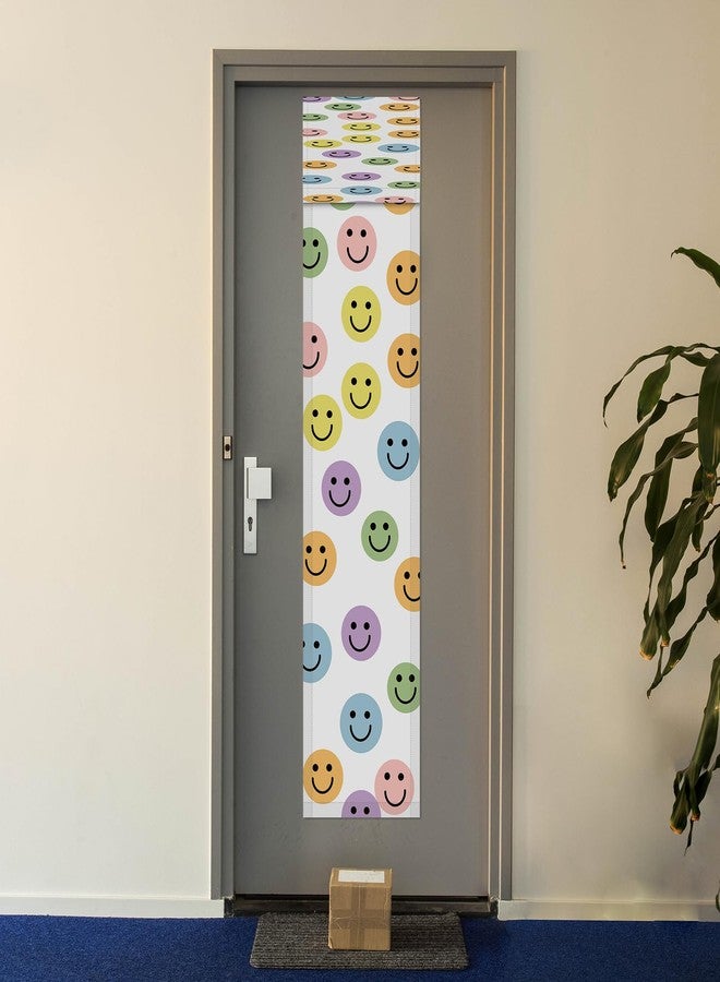 FuWeave 2 Pcs Classroom Door Window Cover Curtains Blackout Lockdown Shades for Doors Window Room Covering Darkening Blackout Roller Drapes for Teacher Office Nursery Decor 8 x 36 Inch (Smile Color) - Image 5