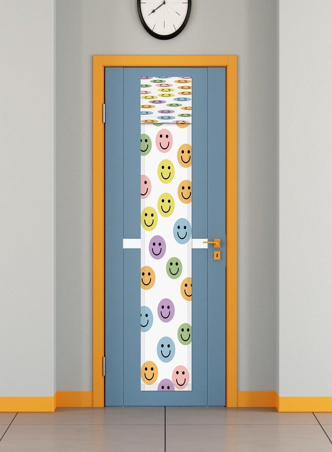 FuWeave 2 Pcs Classroom Door Window Cover Curtains Blackout Lockdown Shades for Doors Window Room Covering Darkening Blackout Roller Drapes for Teacher Office Nursery Decor 8 x 36 Inch (Smile Color) - Image 4