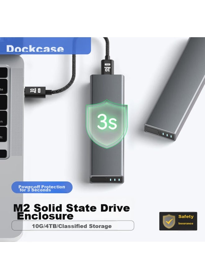 Dockcase Duokaisi High-speed M2 External Hard Drive Enclosure, Nvme/pcie Protocol, Ssd Hard Drive Case, Type-c 3.2 Interface, Laptop External, Large Capacity, Small M.2 Box - Image 1