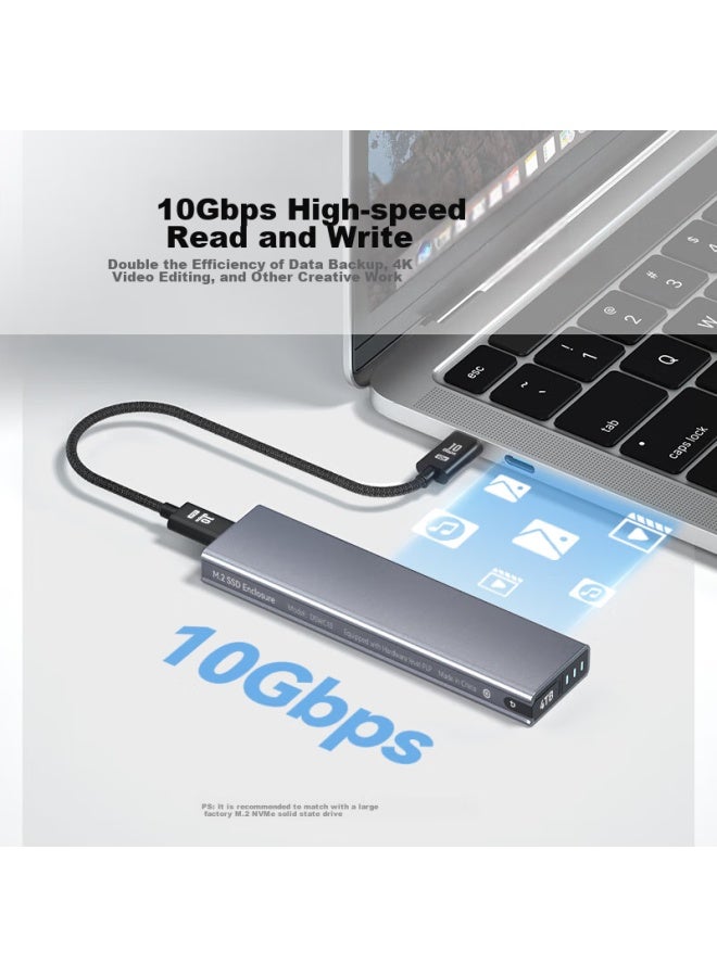 Dockcase Duokaisi High-speed M2 External Hard Drive Enclosure, Nvme/pcie Protocol, Ssd Hard Drive Case, Type-c 3.2 Interface, Laptop External, Large Capacity, Small M.2 Box - Image 4
