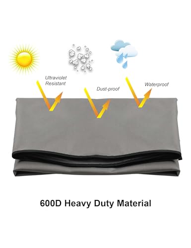 iBirdie Outdoor TV Cover 48 to 50 inch Weatherproof, Cover Size 47.5''L x 30''H, Waterproof for Outside Flat Screen 48 to 50 inch TV, Grey, 600D Thick Fabric Screen Protector with Bottom - Image 5