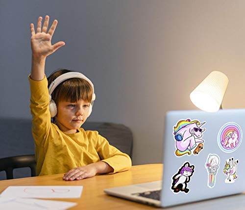 RORANIC Cute Unicorn Stickers for Girls,50Pcs Reusable Matte Waterproof Vinyl Unicorn Sticker for Water Bottles,Colorful Aesthetic Rainbow Unicorn Stickers for Cups,Flask,Laptop,Phone,Bike,Skateboard - Image 2