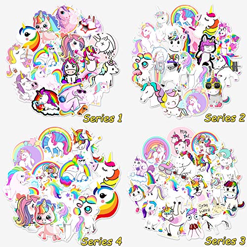 RORANIC Cute Unicorn Stickers for Girls,50Pcs Reusable Matte Waterproof Vinyl Unicorn Sticker for Water Bottles,Colorful Aesthetic Rainbow Unicorn Stickers for Cups,Flask,Laptop,Phone,Bike,Skateboard - Image 4