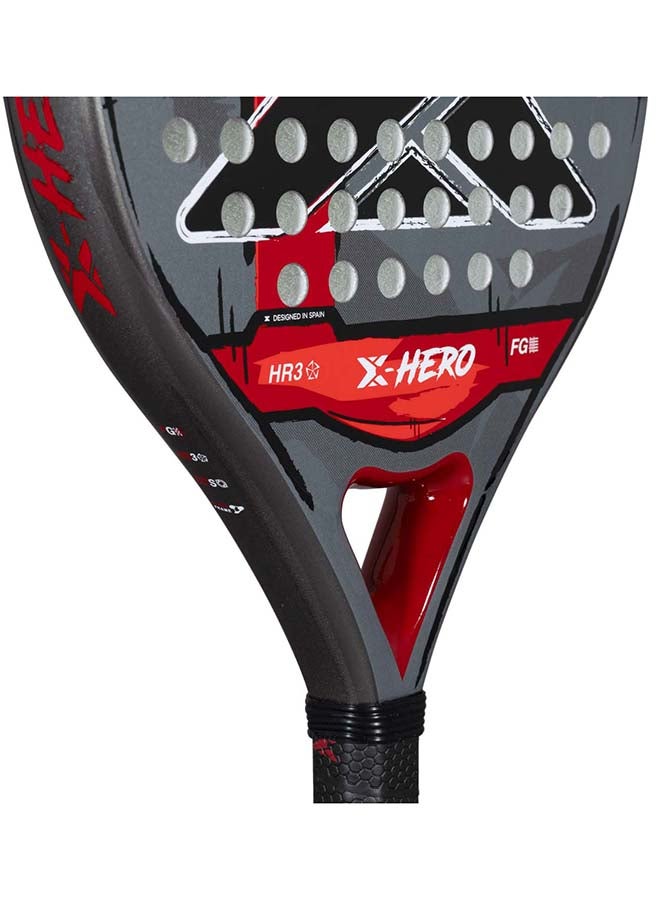 NOX مضرب باديل X-Hero – مقاس قبضة 4 إنش، خفيف الوزن، شكل دائري، تحكم ناعم للمبتدئين واللاعبين المتوسطين، أحمر - Image 4