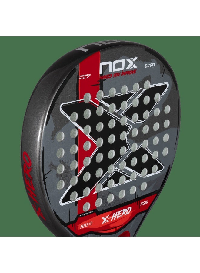 NOX X-Hero Padel Racket – 4” Grip, Lightweight Round Shape, Soft Feel Control for Beginners & Intermediate Players, Red - Image 4
