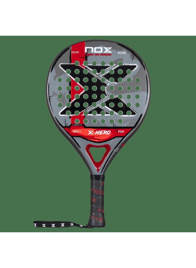 NOX X-Hero Padel Racket – 4” Grip, Lightweight Round Shape, Soft Feel Control for Beginners & Intermediate Players, Red - Image 2