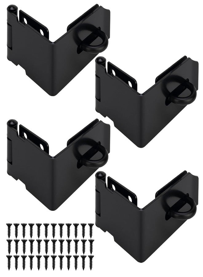 KIMIWISE 90 Degree Door Hasp Latch, 5In 1Pack, Black - Image 1