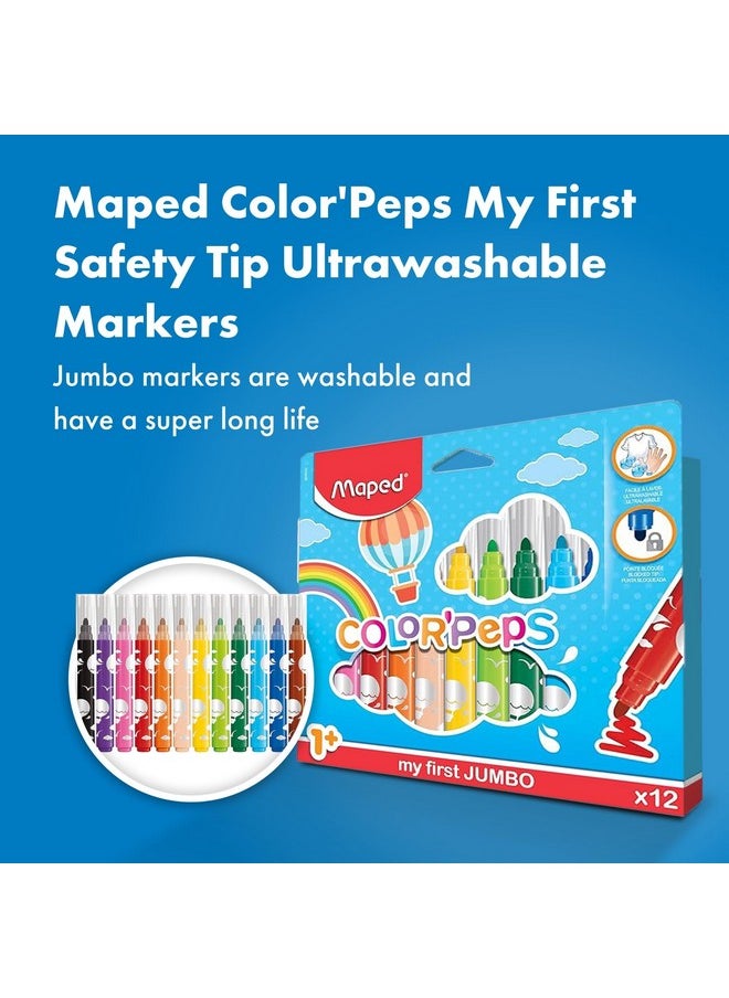 Maped Maped Large Tip Washable Felt Marker Set - Pack of 12  - Image 2