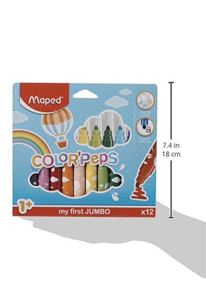 Maped Maped Large Tip Washable Felt Marker Set - Pack of 12  - Image 3