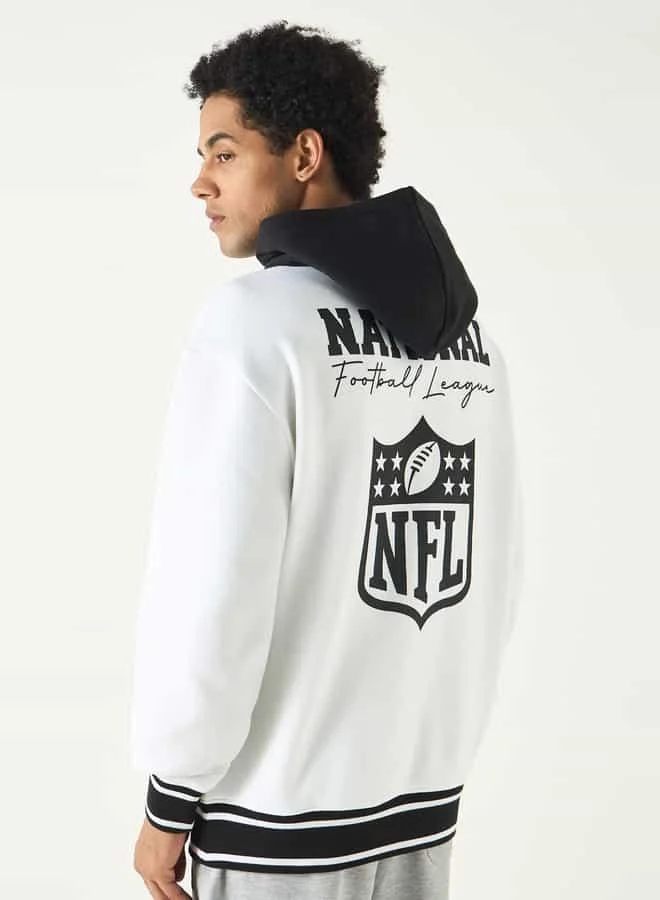 SP Characters Varsity Print Hoodie with Kangaroo Pocket
