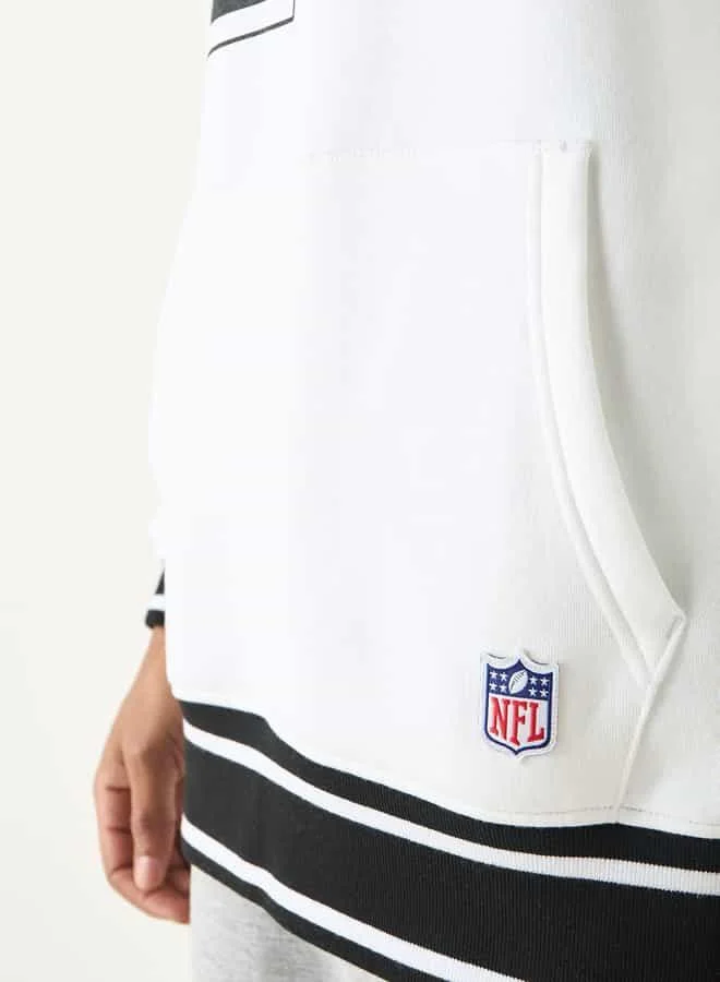 SP Characters Varsity Print Hoodie with Kangaroo Pocket
