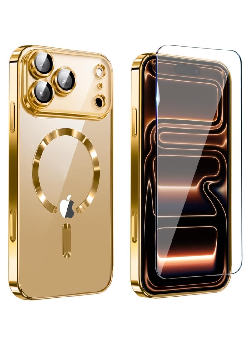 BORTONY iPhone 17 Pro Max Case Slim Clear Luxury Cover with Full HD Tempered Glass For iPhone 17 Pro Max Compatible with MagSafe Shockproof Case for iPhone 17 Pro Max 6.9-inch - Image 1