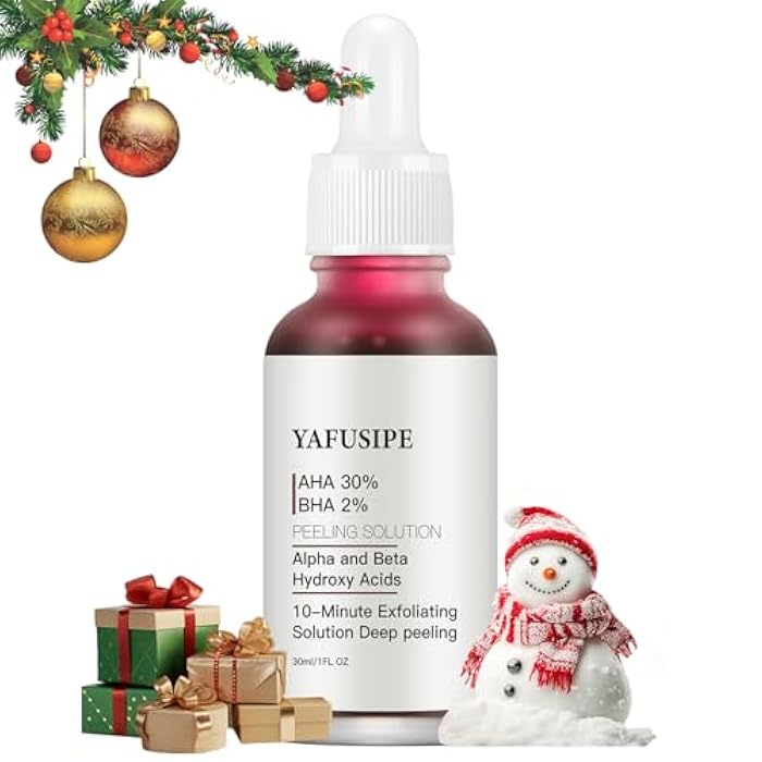 YAFUSIPE AHA 30% + BHA 2% Peeling Solution Exfoliating Chemical Skin Peel for Face at Home Facial Mask Red Peeling BHA Liquid Exfoliant Acid Peels Salicylic Acid Exfoliators Acid Peel for Face 1Floz - Image 1