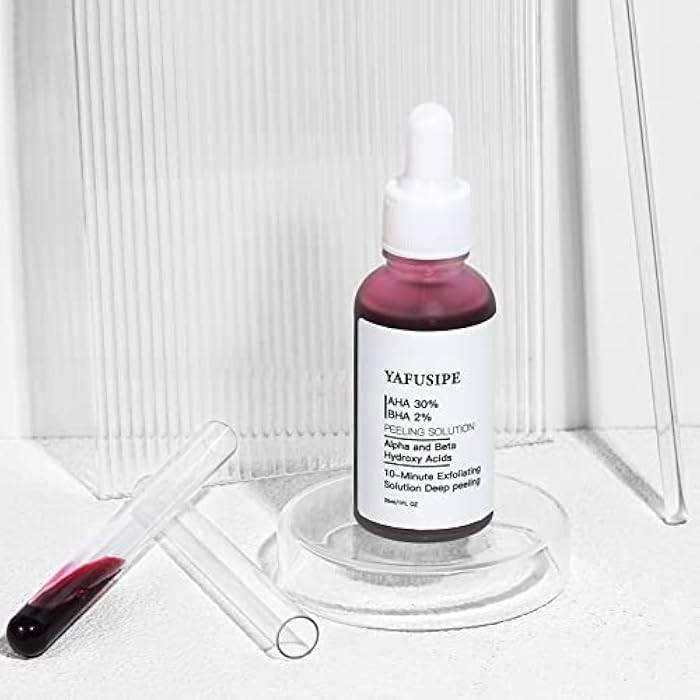 YAFUSIPE AHA 30% + BHA 2% Peeling Solution Exfoliating Chemical Skin Peel for Face at Home Facial Mask Red Peeling BHA Liquid Exfoliant Acid Peels Salicylic Acid Exfoliators Acid Peel for Face 1Floz - Image 2