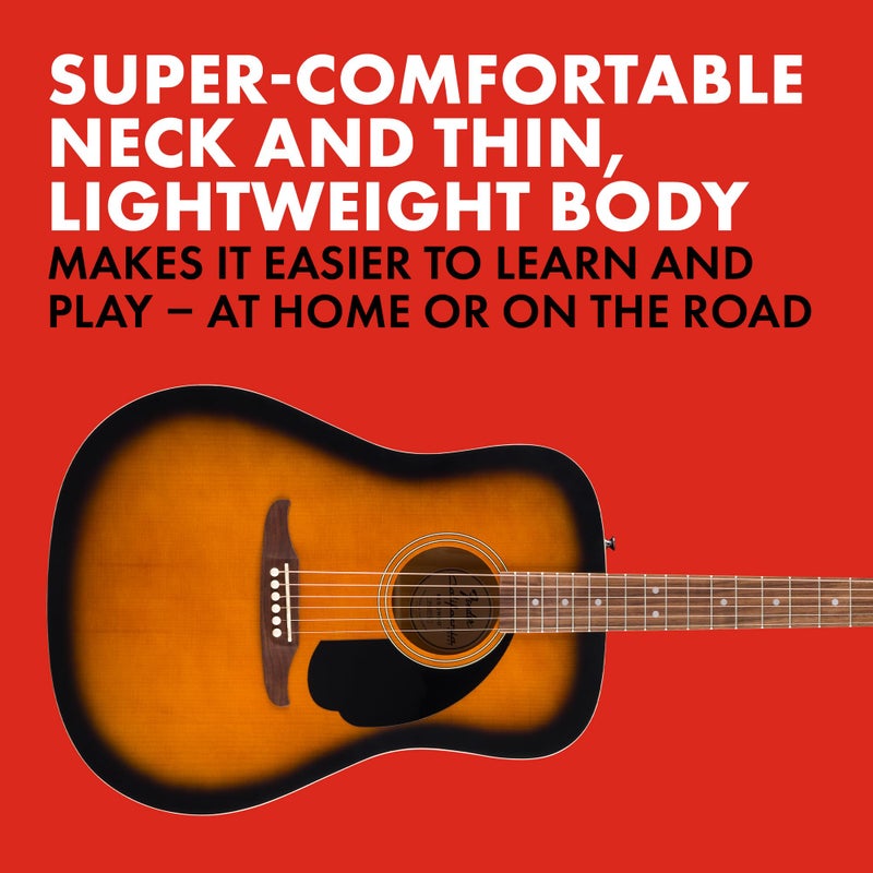 Fender California Debut Redondo Series Acoustic Guitar, Beginner Guitar, 2-Year Warranty, 2-Tone Sunburst - Image 2