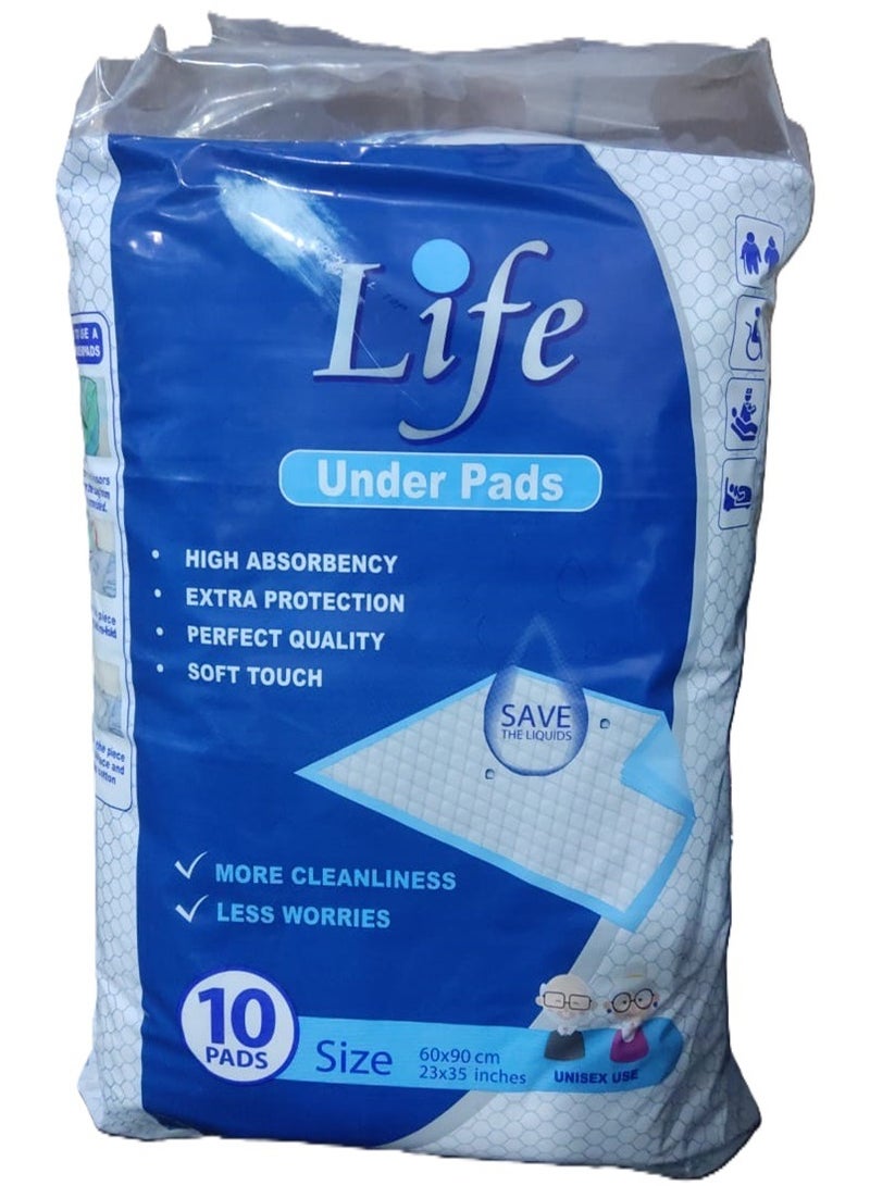 Life Adult Sanitary Mats For Men And Women ( 2 packages, each package containing 10 Pads 60 x 90 cm)