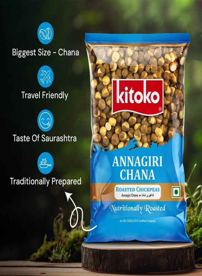 KITOKO FOODS Roasted Annagiri Chana Unsalted (1600gm), Plain Desi Chickpeas With Skin, Bhuna Chana Namkeen Snacks, Organic Whole Daria, Healthy & Gluten-Free Chana (400gm Pack of 4) - Image 3