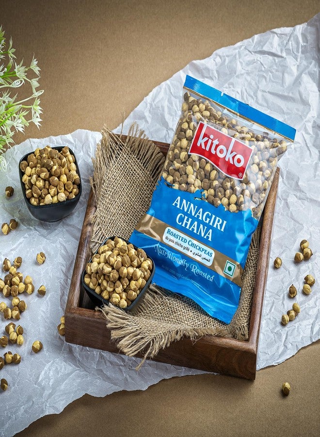 KITOKO FOODS Roasted Annagiri Chana Unsalted (1600gm), Plain Desi Chickpeas With Skin, Bhuna Chana Namkeen Snacks, Organic Whole Daria, Healthy & Gluten-Free Chana (400gm Pack of 4) - Image 4