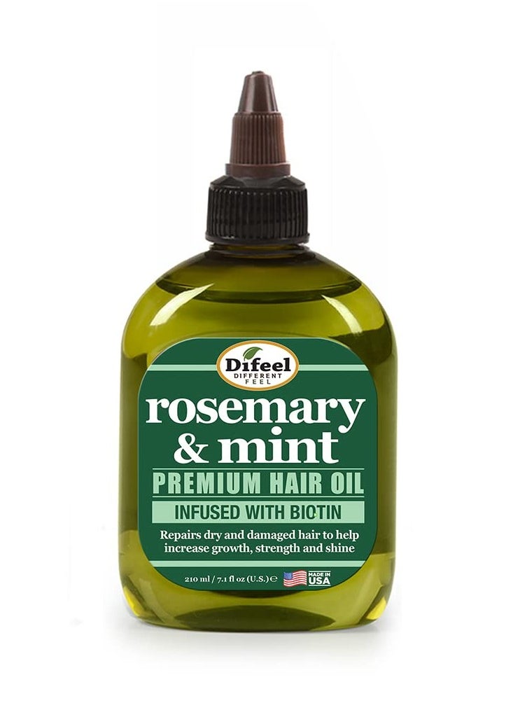 difeel Difeel Rosemary and Mint Premium Hair Oil with Biotin 7.1 oz. - Natural Rosemary Oil for Hair Growth & Biotin  - Image 1