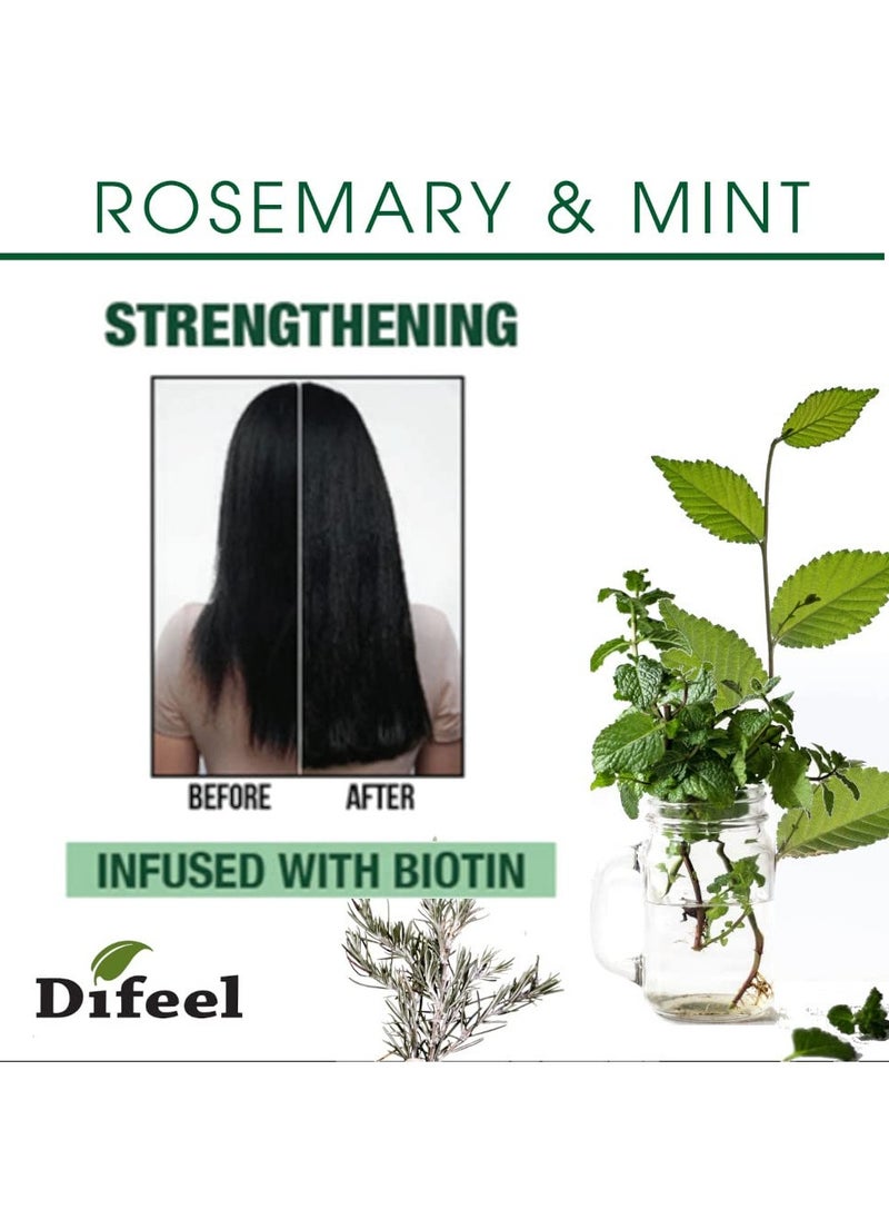 difeel Difeel Rosemary and Mint Premium Hair Oil with Biotin 7.1 oz. - Natural Rosemary Oil for Hair Growth & Biotin  - Image 2