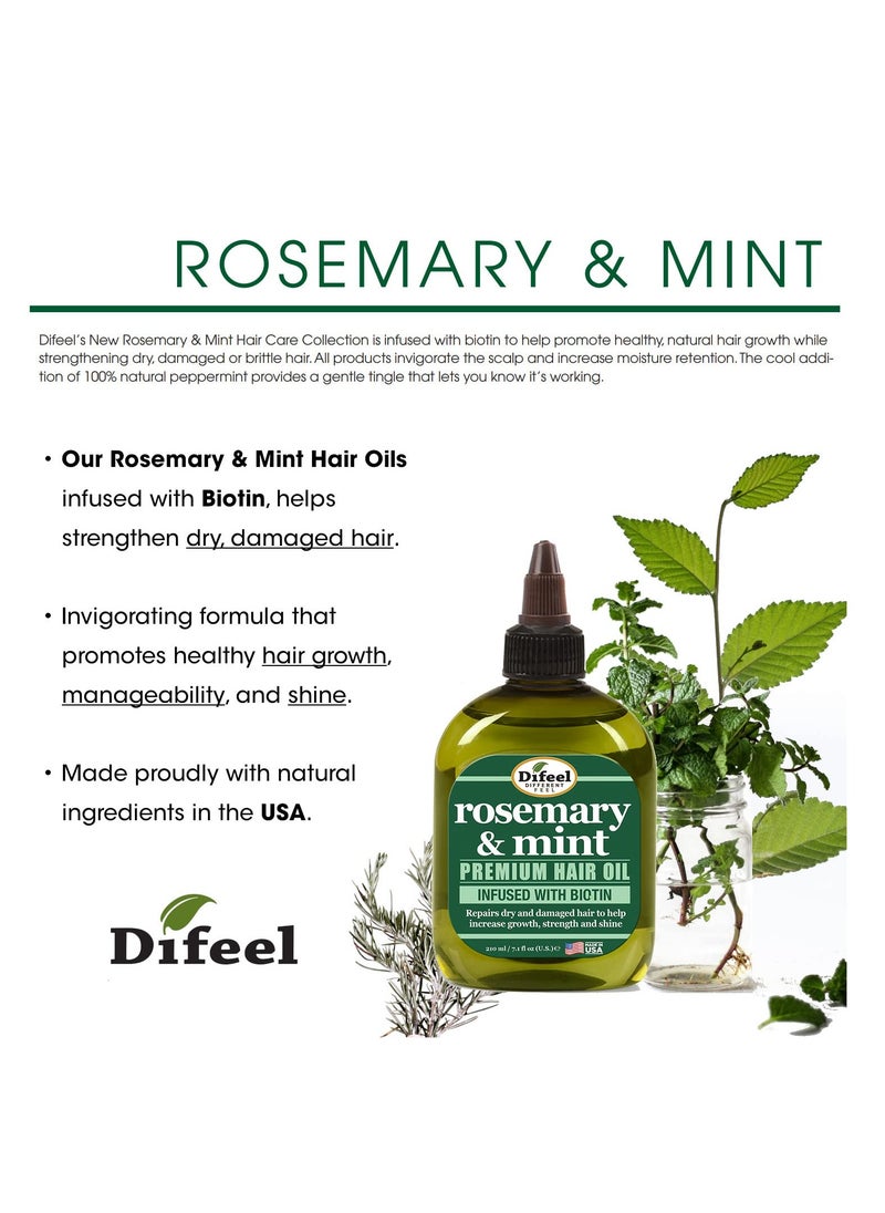 difeel Difeel Rosemary and Mint Premium Hair Oil with Biotin 7.1 oz. - Natural Rosemary Oil for Hair Growth & Biotin  - Image 3