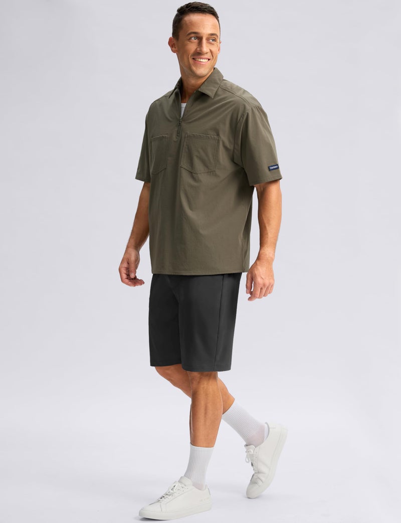 Pudolla Men's Lightweight Dress Shorts 11" Long Golf Shorts with 3 Pockets Stretch Quick Dry for Casual Travelï¼ˆBlack L - Image 3