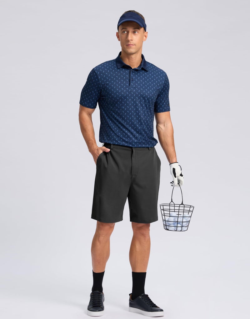 Pudolla Men's Lightweight Dress Shorts 11" Long Golf Shorts with 3 Pockets Stretch Quick Dry for Casual Travelï¼ˆBlack L - Image 2