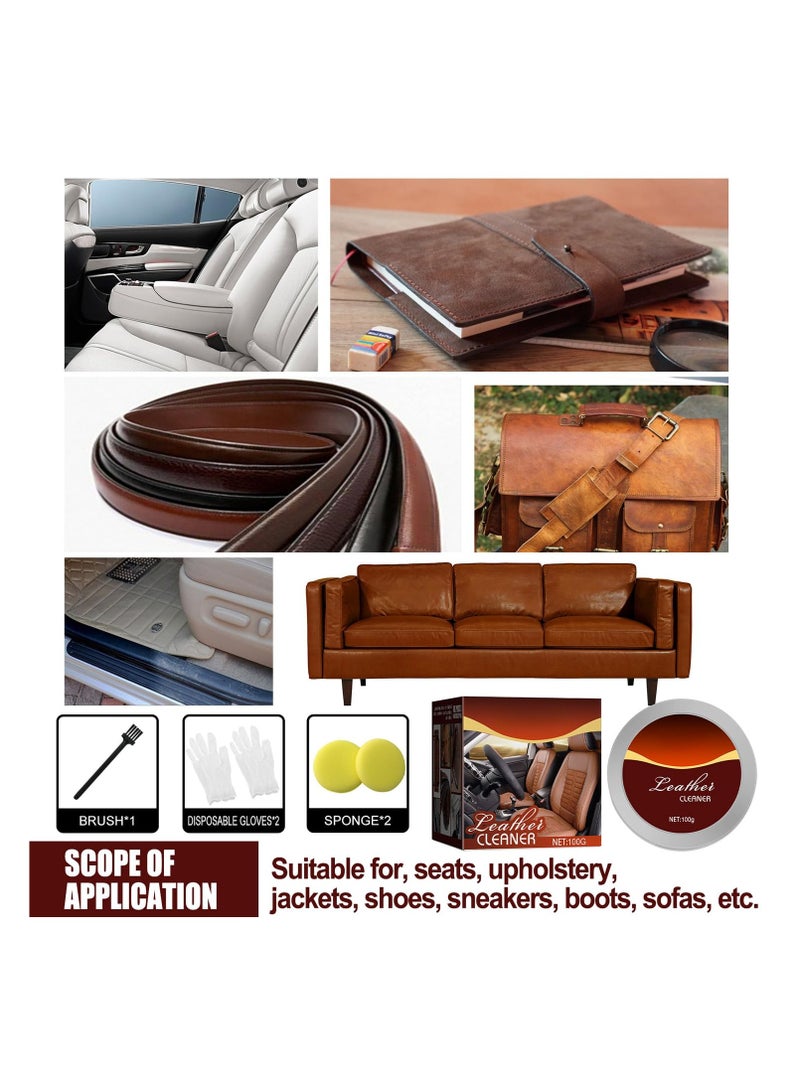 SYOSI Leather Clean-er and Conditioner Kit, Multipurpose Furniture Salve Leather Easy to Use Leather Conditioner for Couch Leather Scratches Cracks Repair Car Seats, Clothing, Shoes Leather Recoloring Balm - Image 4