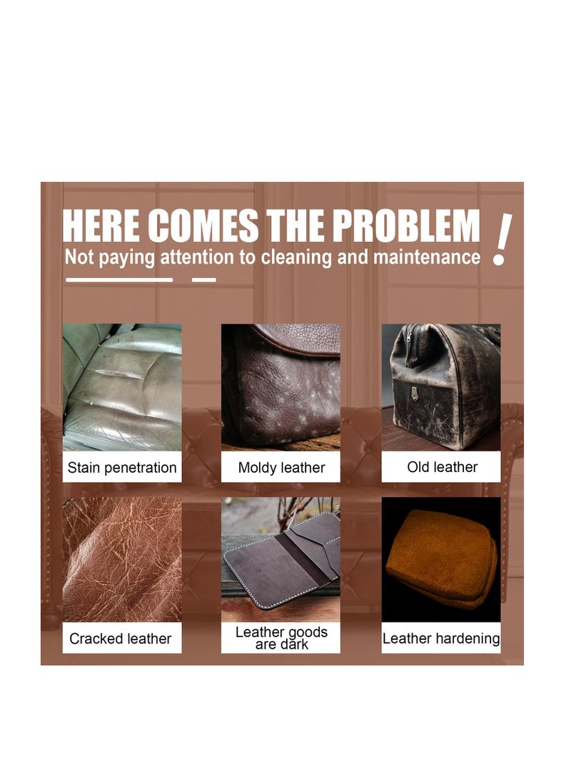 SYOSI Leather Clean-er and Conditioner Kit, Multipurpose Furniture Salve Leather Easy to Use Leather Conditioner for Couch Leather Scratches Cracks Repair Car Seats, Clothing, Shoes Leather Recoloring Balm - Image 5