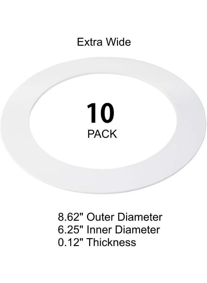 Generic 10 Pk White Goof/Trim Ring For 5/6 Or 8 Inch Recessed Can Lighting Down Light Outer Diameter 8.62 Inches Inner Diameter 6.25 Inches  - Image 5