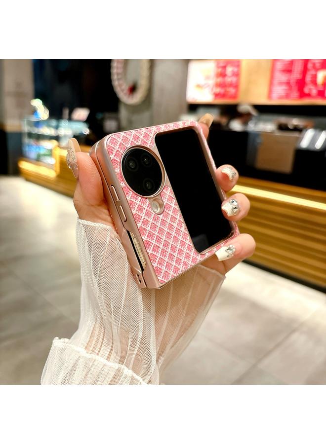 S-TOP Case For OPPO Find N3 Flip Sparkling Diamond Rhombus PC Phone Case with Holder - Image 3