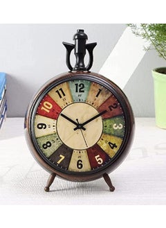 6 Inch Clock Colorfull dial Table Clock Antique Wooden Base dial 4 inch Brown Colour Desk Clock