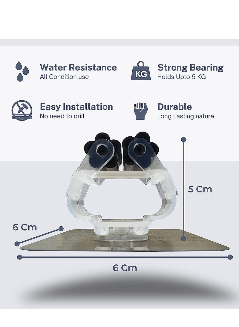 دوبكارت حامل ممسحة مكنسة ، 4 عبوات قابض مكنسة تحمل ذاتية اللصق قابلة لإعادة الاستخدام بدون حفر فائقة الانزلاق ، رف تخزين مثبت على الحائط لتخزين وتنظيم منزلك ، وخزانة ملابس المطبخ - Image 2