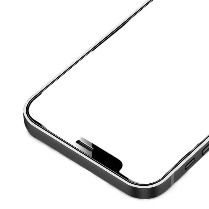 غطاء هاتف بGlass لـ iPhone XS مع حماية من السقوط ومقاومة لبصمات الأصابع مع مقاوم للصدمات مع ملمس غير لامع مع تغطية كاملة للشاشة باللون أسود باللون الأسود - Image 3