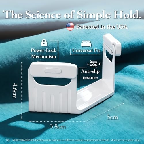 R RUCKERCO The Original Patented Fitted Sheet Holders - 4 Bed Sheet Grippers 10 Sheet Locks (8 + 2 Spares) Bed Sheet Holders For Corners, Clips, No Metal Corner Sheet Grippers Easily Say Goodbye To Loose Sheets - Image 4