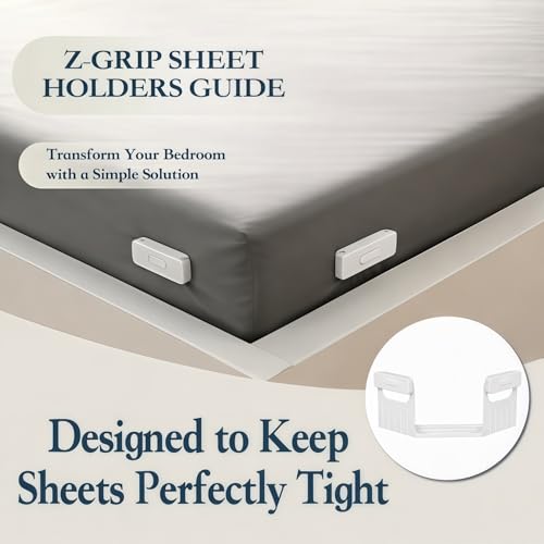 R RUCKERCO The Original Patented Fitted Sheet Holders - 4 Bed Sheet Grippers 10 Sheet Locks (8 + 2 Spares) Bed Sheet Holders For Corners, Clips, No Metal Corner Sheet Grippers Easily Say Goodbye To Loose Sheets - Image 3