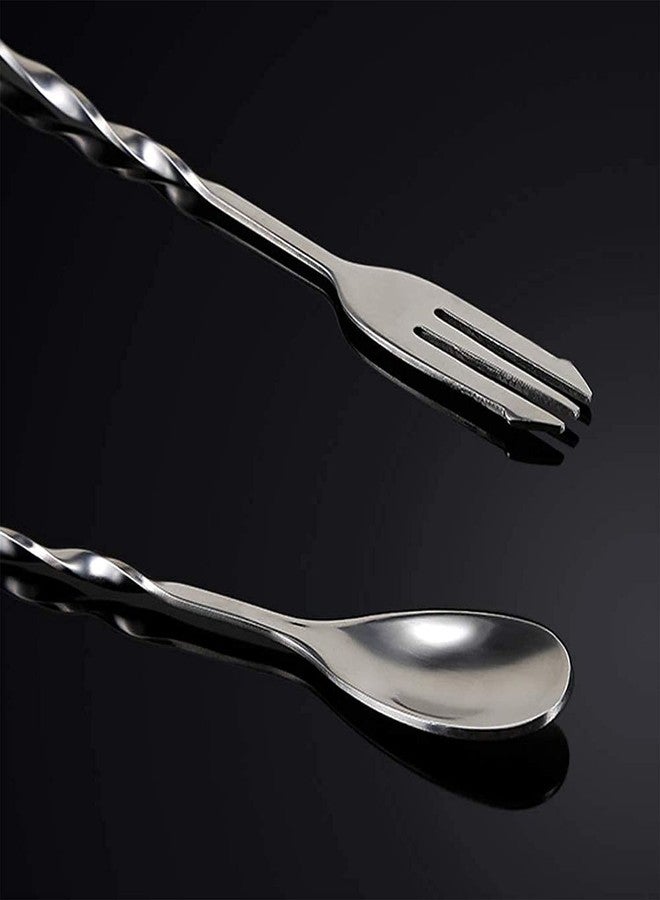 E - Ezra E-Ezra 12-Inch Stirrer Stirring Bar Spoon, Set of 3 Stainless Steel Mixing Spoons, Spiral Pattern Bar Cocktail Shaker Spoon - Image 5