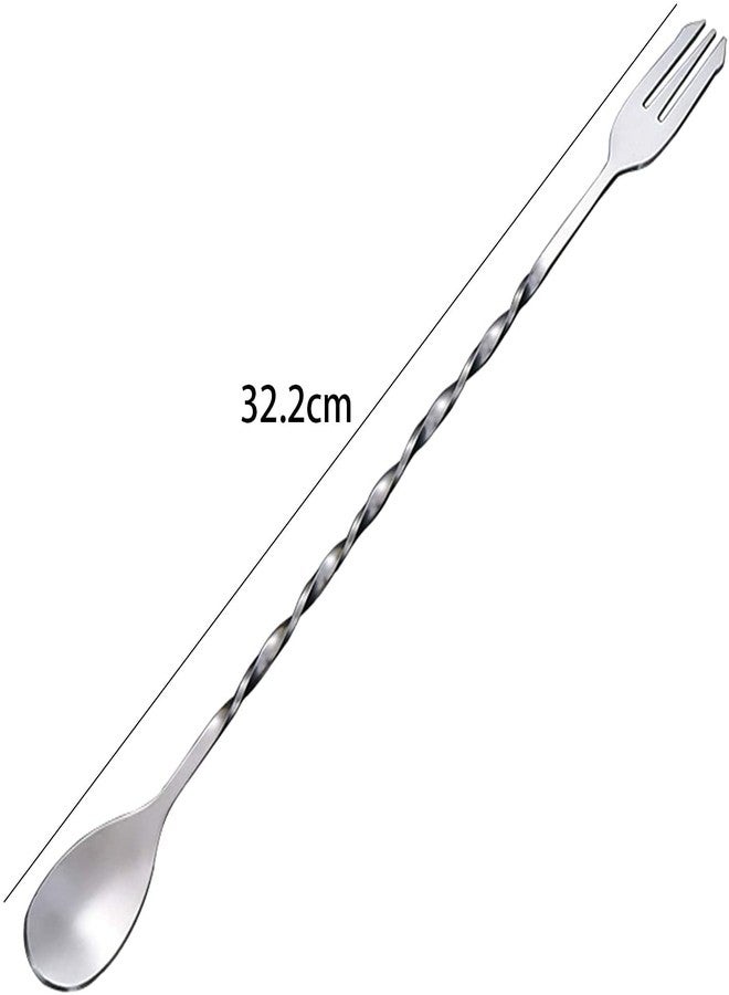 E - Ezra E-Ezra 12-Inch Stirrer Stirring Bar Spoon, Set of 3 Stainless Steel Mixing Spoons, Spiral Pattern Bar Cocktail Shaker Spoon - Image 3