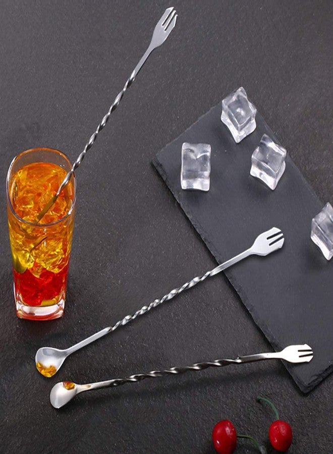 E - Ezra E-Ezra 12-Inch Stirrer Stirring Bar Spoon, Set of 3 Stainless Steel Mixing Spoons, Spiral Pattern Bar Cocktail Shaker Spoon - Image 1